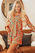 Leopard Print Long Sleeve Button Down Pajama Short Set