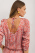 Leopard Print Long Sleeve Hollowed Back Split Mini Dress