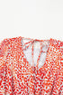 Leopard Print Long Sleeve Hollowed Back Split Mini Dress