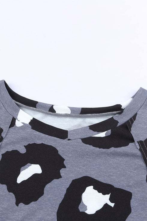 Leopard Print Long Sleeve Loose Top