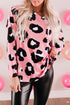 Leopard Print Long Sleeve Loose Top