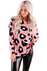 Leopard Print Long Sleeve Loose Top