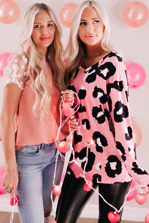 Leopard Print Long Sleeve Loose Top