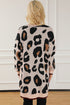 Leopard Print Long Sleeve Open Front Pocket Cardigan