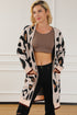 Leopard Print Long Sleeve Open Front Pocket Cardigan