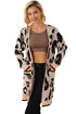 Leopard Print Long Sleeve Open Front Pocket Cardigan
