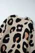 Leopard Print Long Sleeve Open Front Pocket Cardigan