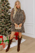 Leopard Print Long Sleeve Shift Mini Dress