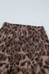 Leopard Print Long Sleeve V Neck Wide Leg Pant Set