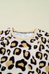 Leopard Print Long Sleeve Western Shift T Shirt Dress