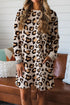 Leopard Print Long Sleeve Western Shift T Shirt Dress