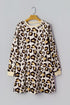 Leopard Print Long Sleeve Western Shift T Shirt Dress