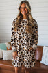 Leopard Print Long Sleeve Western Shift T Shirt Dress