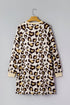 Leopard Print Long Sleeve Western Shift T Shirt Dress