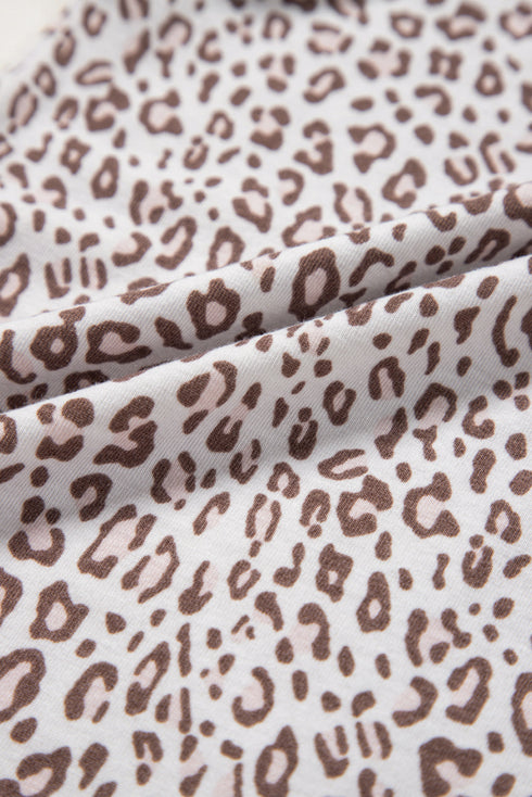 Leopard Print Long Sleeve Wide Leg Pajama Set