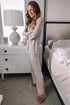 Leopard Print Long Sleeve Wide Leg Pajama Set
