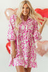 Leopard Print Loose Fit Babydoll Mini Dress