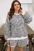 Leopard Print Loose Pullover And Shorts Loungewear