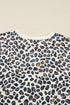 Leopard Print Loose Pullover And Shorts Loungewear