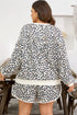 Leopard Print Loose Pullover And Shorts Loungewear