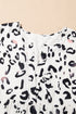 Leopard Print Notch V Neck Loose Fit Maxi Dress