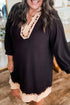 Leopard Print Paneled Ribbed Plus Size Mini Dress