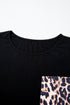 Leopard Print Patched Pocket Wide Leg Plus Size Loungewear