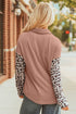 Leopard Print Patched Twisted Ribbed Corded Western Jacket