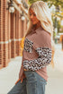 Leopard Print Patched Twisted Ribbed Corded Western Jacket