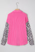 Leopard Print Patched Twisted Ribbed Corded Western Jacket