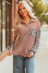 Leopard Print Patched Twisted Ribbed Corded Western Jacket