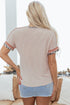Leopard Print Patchwork Corded Knit Crew Neck Top