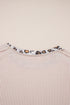 Leopard Print Patchwork Corded Knit Crew Neck Top