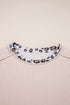Leopard Print Patchwork Corded Knit Crew Neck Top