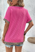 Leopard Print Patchwork Corded Texture V Neck Shirt