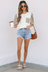 Leopard Print Patchwork Crochet Lace Puff Sleeve Top