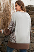 Leopard Print Patchwork Dolman Sleeve Western Sweatshirt