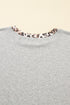 Leopard Print Patchwork Dolman Sleeve Western Sweatshirt