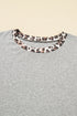 Leopard Print Patchwork Dolman Sleeve Western Sweatshirt