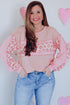Leopard Print Patchwork Exposed Seam Waffle Knit Top