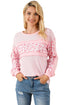 Leopard Print Patchwork Exposed Seam Waffle Knit Top