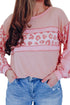 Leopard Print Patchwork Exposed Seam Waffle Knit Top