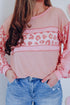 Leopard Print Patchwork Exposed Seam Waffle Knit Top