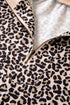 Leopard Print Patchwork Half Zip Short Sleeve Shirt