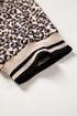 Leopard Print Patchwork Half Zip Short Sleeve Shirt