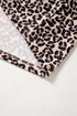 Leopard Print Patchwork Half Zip Short Sleeve Shirt
