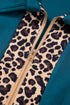 Leopard Print Patchwork Quarter Zip Collared Plus Size Mini Dress