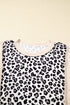 Leopard Print Patchwork Reverse Stitch Baggy Long Sleeve Top