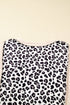 Leopard Print Patchwork Reverse Stitch Baggy Long Sleeve Top