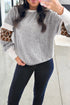 Leopard Print Patchwork Ribbed Knit Long Sleeve Top
